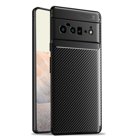 Google Pixel 6 Pro 5G + Olixar Carbon Fibre Tough Case (128GB, Stormy Black, Special Import)