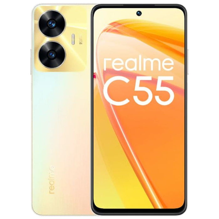Realme C55 + Case, Camera Lens and Tempered Glass Screen Protector (256GB, Dual Sim, Sunshower, Special Import)