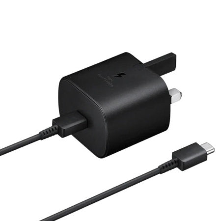 Official Samsung 25W Fast Wall Charger with 1m USB-C to C Cable (Black, Special Import)