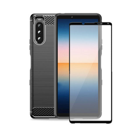 Olixar Sentinel Sony Xperia 10 IV Case & Glass Screen Protector (Black, Special Import)