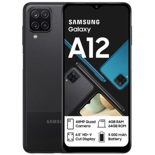 Samsung Galaxy A12 (64GB, Dual Sim, Black, Special Import)-Smartphones (New)-Connected Devices