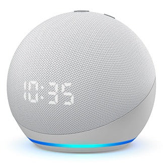 Amazon Echo Dot With Clock (4th Gen, Glacier White, Special Import)
