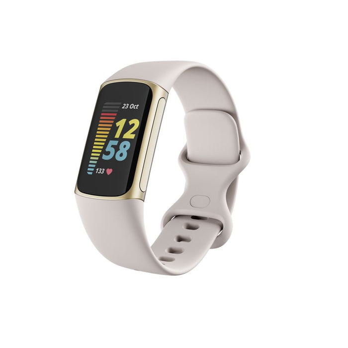 Fitbit Charge 5 (Lunar White/Rose, Bluetooth, Special Import)