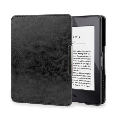 Olixar Genuine Leather Kindle Paperwhite 3 / 2 / 1 Folio Case (Black, Special Import)