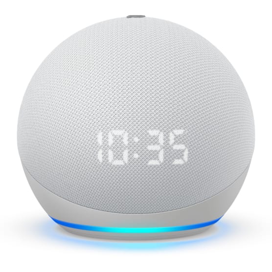 Amazon Echo Dot With Clock (4th Gen, Glacier White, Special Import)