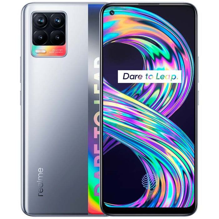 Realme 8 (128GB, Dual Sim, Silver, Special Import)-Smartphones (New)-Connected Devices